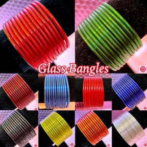 Size 2.4/2.6/2.8: Plain Glass Bangles Indian Pakistani Bangles Baby Shower Glass Bangles