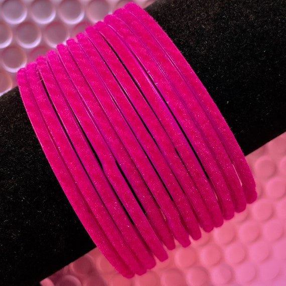 dark pink velvet bangles