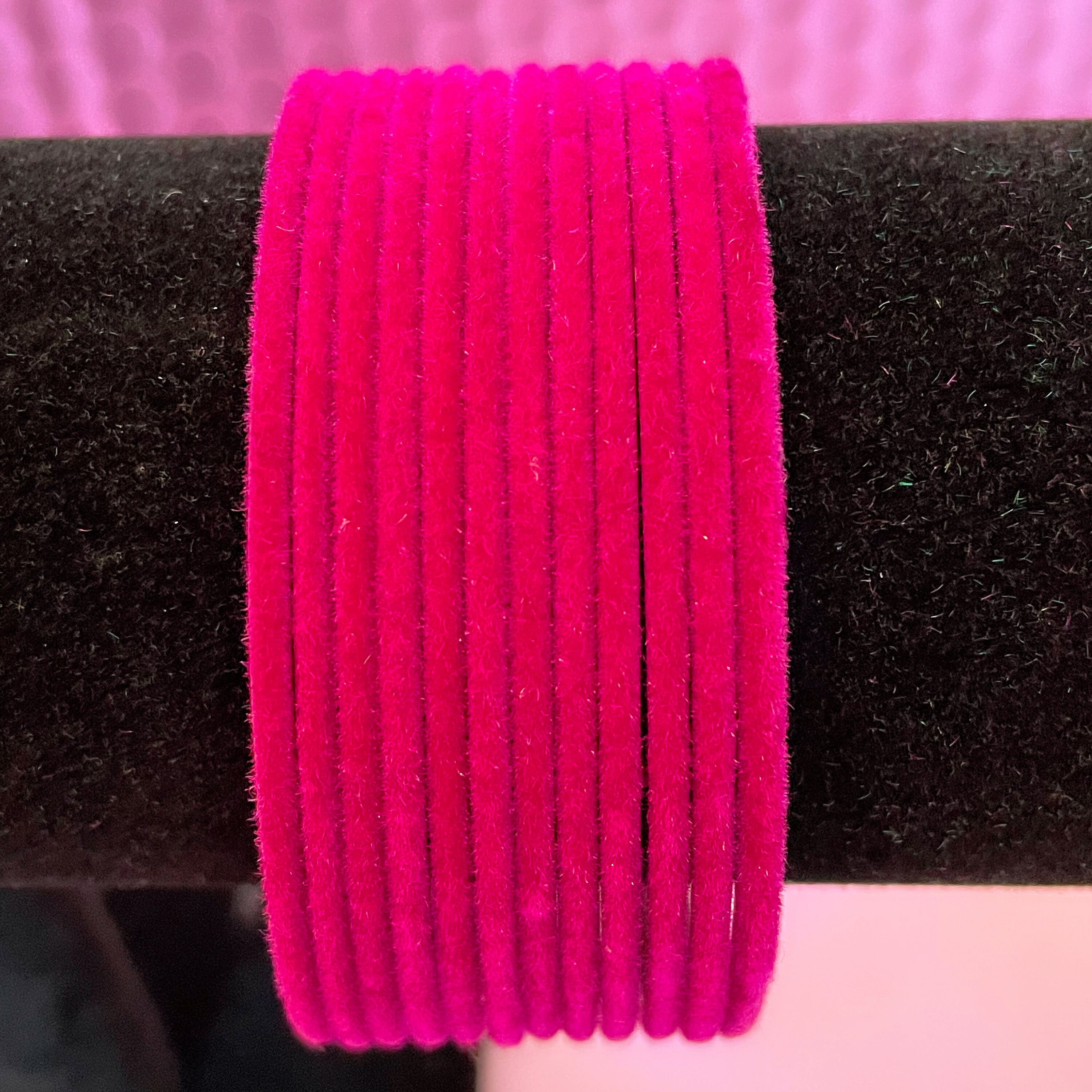 dark pink velvet bangles