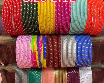 Metal Bangles Size 2.12-  Various Colours Indian Pakistani Metal Bangles