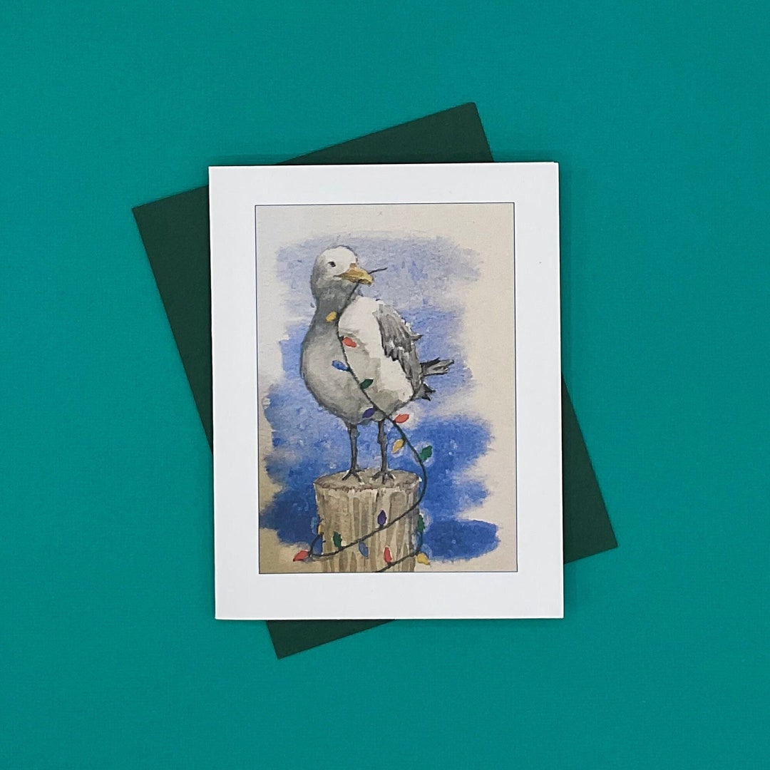 Seagull Christmas Cards Beach Christmas Cards Coastal - Etsy