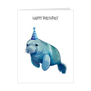Manatee Birthday Card