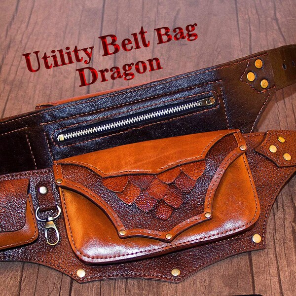 Dragon pocket belt pattern/Utility belt pattern /Dragon pattern/hip bag pattern /pdf leather pattern /cross body bag pattern