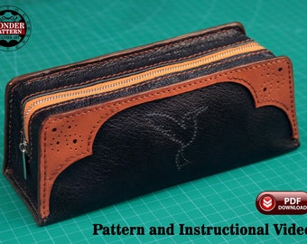 Dopp kit leather pattern/A4 and Letter/video tutorial