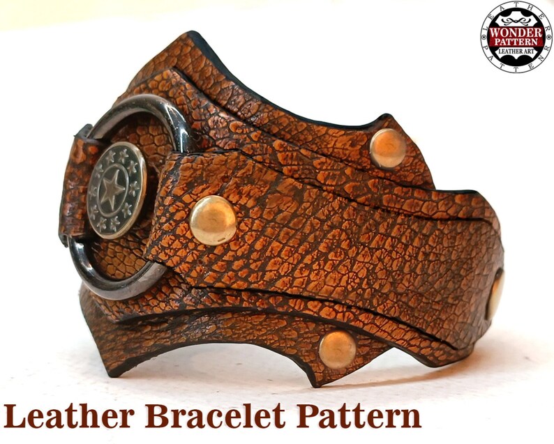 leather bracelet pattern / cuff bracelet pattern /leather pattern bracelet / pdf bracelet pattern / leather bracelet design image 1