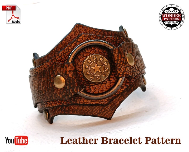 leather pattern/bracelet pattern/leather template/pdf leather pattern/leather pdf pattern/tutorial leathercraft