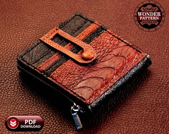 leather zipped cardholder pattern/Letter& A4/video tutorial