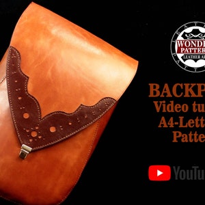 Leather backpack pattern/Pdfs in A3,A4,Letter files format/video tutorial