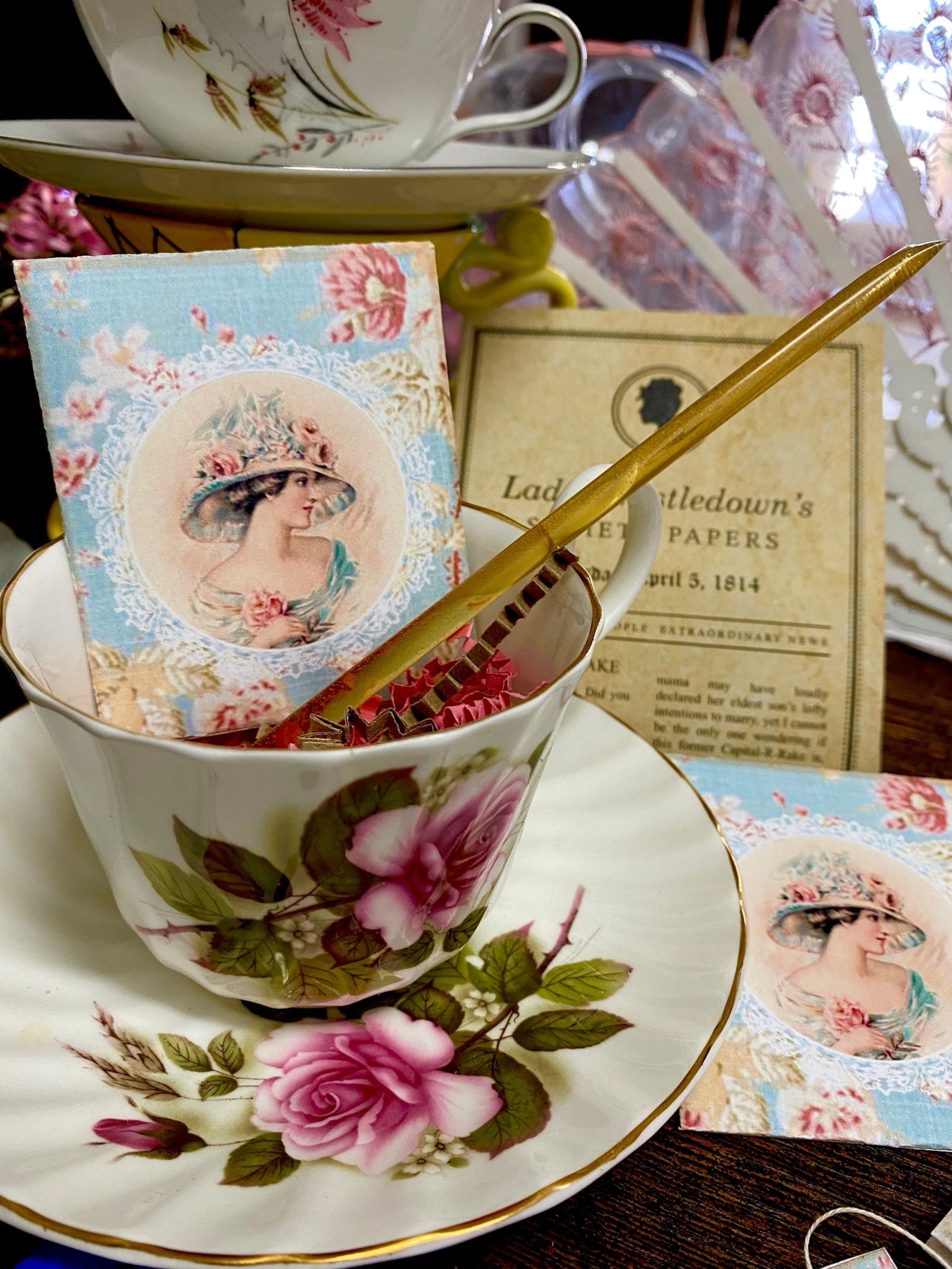 Bridgerton Tea Party Vintage Tea Cup Gift Hostess Gift W/honey Etsy