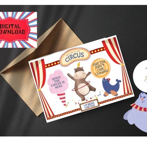 Carte d'encouragement au cirque/pensées à vous. Je suis là pour vous. Téléchargement instantané. Imprimable
