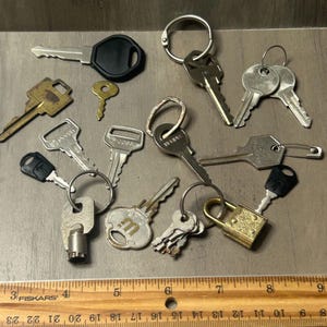 Vintage Assorted Key & Lock Set With Padlock
