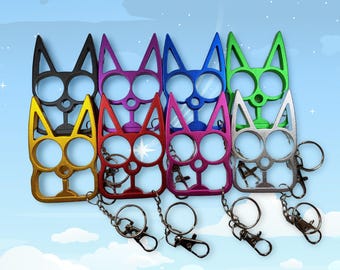 Llavero de gato – Colgante metálico de gato para bolsos, carteras y llaves (8 colores)