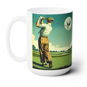 Vintage Golf Mug for Dad – Golf Coffee Cup, Golfer Gifts for Him, Hobby Golfing Mug, Men’s Golf Gift
