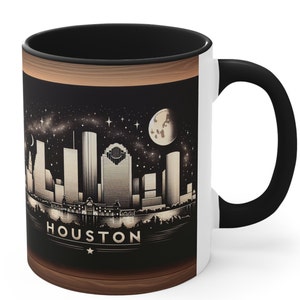 Mug Houston Texas - Tasse à café en céramique avec horizon de Houston - Cadeau voyageur du Texas, tasse souvenir pour lui, tasse paysage urbain de Houston