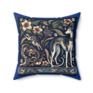 Chinoiserie Greyhound Accent Pillow - Italian Greyhound, Whippet Lovers Cushions, Spun Poly Square Pillow, Decorative Throw Pillow, Home image 8