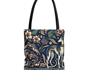 Greyhound Tote Bag Chinese inspired Design Whippet Tote bag for animal lover grocery tote gift for dog lover tote bag italian greyhound
