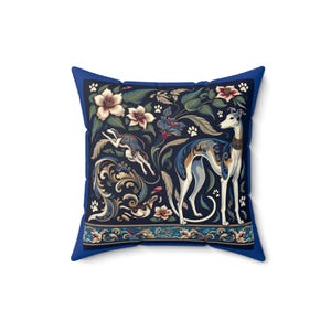 Chinoiserie Greyhound Accent Pillow - Italian Greyhound, Whippet Lovers Cushions, Spun Poly Square Pillow, Decorative Throw Pillow, Home image 6