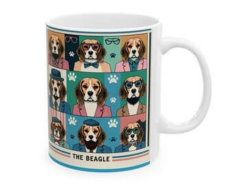 Hipster Beagle Mug | Dog Lover Gift