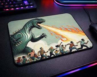 Godzilla Gaming Mouse Pad – Monster Desk Mat, Father's Day Gift