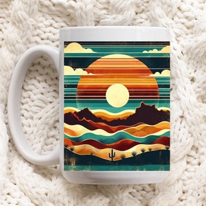 Becher Wüste Arizona Südwest Motiv Geschenk einzigartig Arizona Souvenir Südwest Becher Wüste Arizona Tasse Wüste Keramikbecher 15oz Wüstenszene Becher