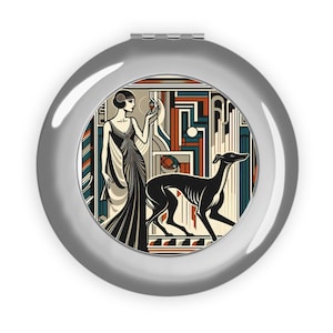 Vintage Art Deco Alphonso Mucha Makeup Mirror Compact, Retro Travel Compact Mirror 1920s Compact, Compact Hand Mirror, Compact Pocket