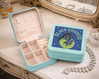 Etui na biżuterię Black Goddess Travel | Black Girl Magic, kompaktowy organizer