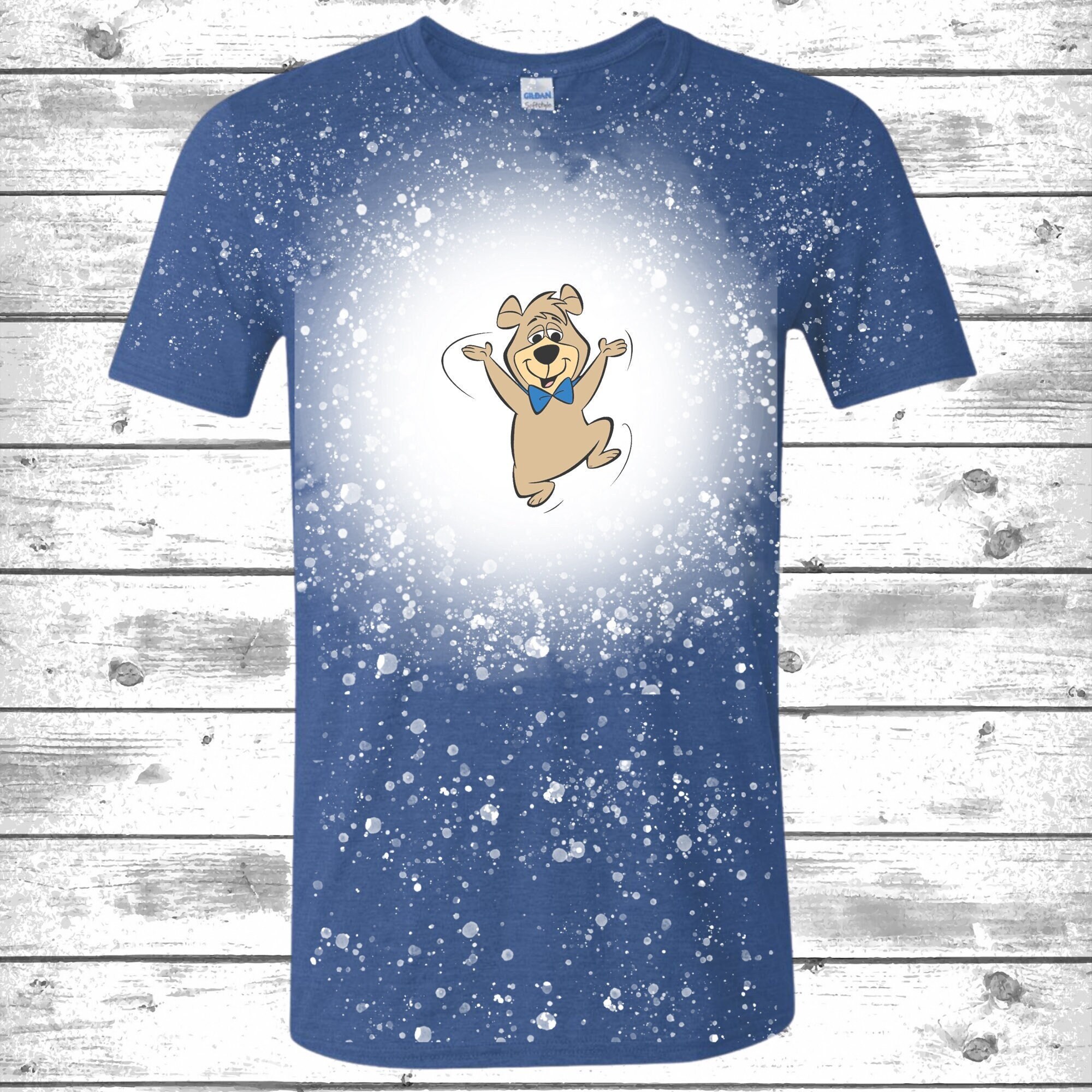 Yogi Bear and Boo Boo Retro Cartoon Character Worn Look Gift T Shirt