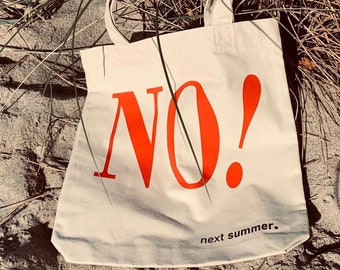 Stoffen tas / stoffen tas / draagtas, statement print "NEE!"