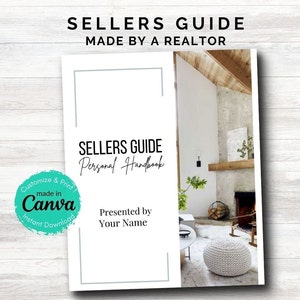 Real Estate Sellers Guide | Real Estate templates for Listing Presentation | Home Seller Checklist | Real Estate Canva Template for Agents