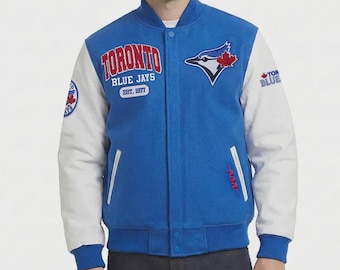 Toronto Blue Jays City Arch Royal and White Varsity Jacket