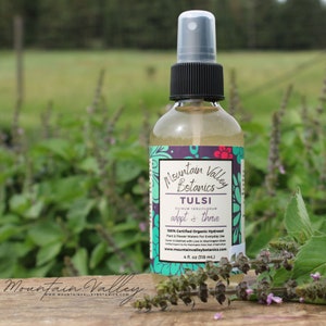 Organic Tulsi (Holy Basil) Hydrosol for All-Natural Skin Care & Everyday Aromatherapy