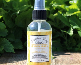 Organic Lemon Balm Hydrosol - Anti-Inflammatory, Anti-oxidants, Reduces Wrinkles