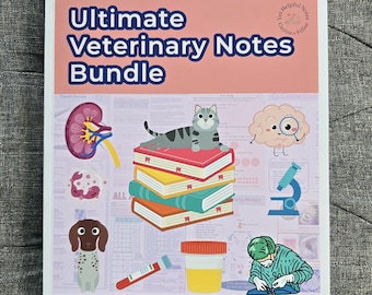Ultimate Veterinary Notes Libro de doble cara Vet notas técnicas veterinario estudiante de medicina veterinario técnico veterinario estudio VTNE estudio veterinario NAVALE