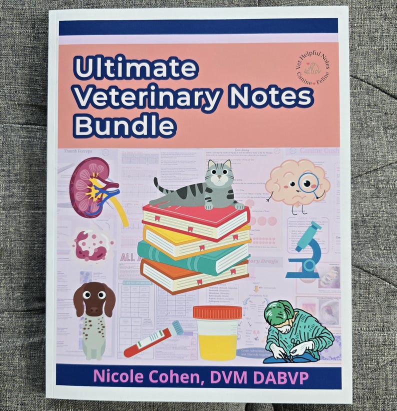 Veterinary Tech Notes Ultimate Veterinary Notes Double Sided Book Vet Tech Notes Vet Med ...