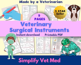 Vet Tech Surgical Instruments Guide, Veterinary Surgical Instruments Cheat Sheet, Vet Tech Study