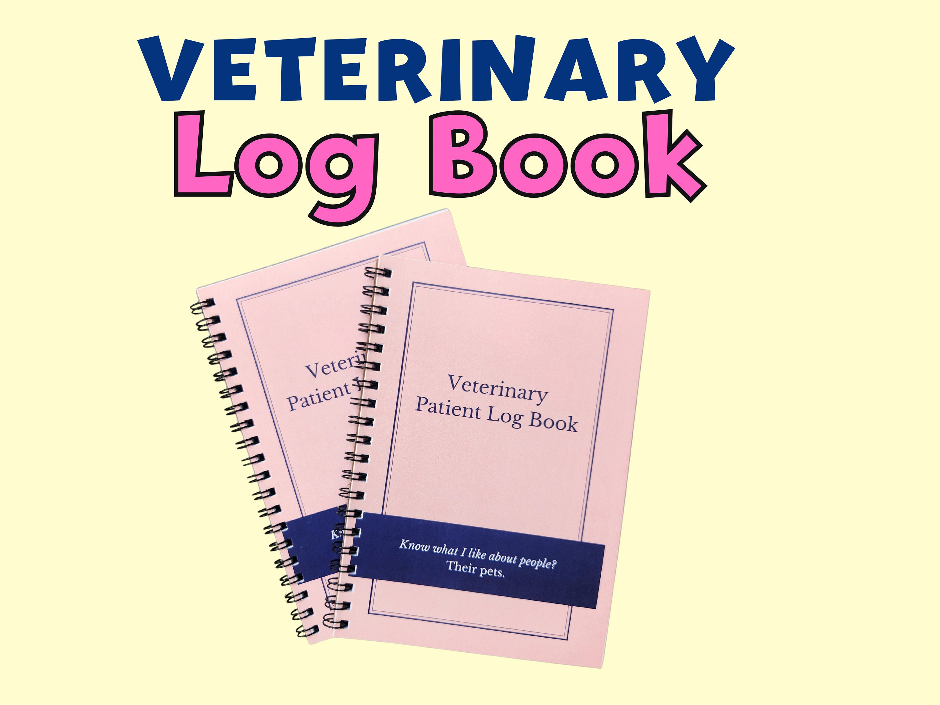 Vet nurse log book, vet tech case book, Nursing notes, vet notebook, veterinary notes