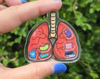 Lungs badge reel nurse respiratory therapist badge reel shaker lungs pulmonologist badge reel nursing gift pulmonary therapist badge reel