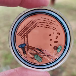 microbiology badge reel petri dish badge holder laboratory technician badge e.coli badge reel agar plate lab tech gift science gift STEM art