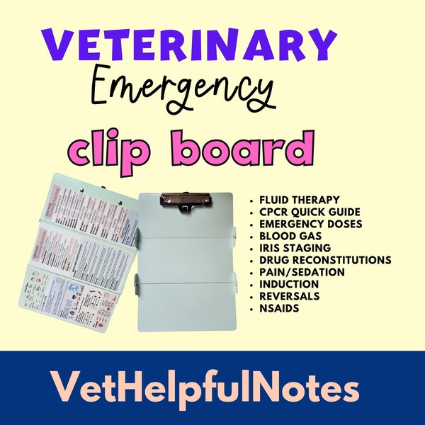 Veterinary ER Clipboard emergency vet tech ER vet nurse pocket clip board vet med gift vet tech pocket clipboard veterinary gift nurse ER