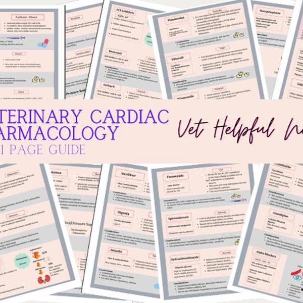 Veterinary cardiovascular pharmacology drugs