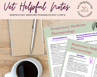 Vet Respiratory pharmacology, vet nurse notes, vet notes, pharmacology guide