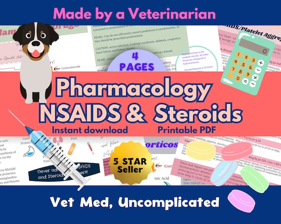 Pharmacology, vet tech notes, NSAID and Steroids, vet nursing notes