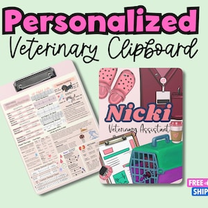 Personalized veterinary clipboard custom name clipboard vet tech gift vet custom clipboard personalized gift vet nurse student custom gift