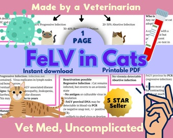 Guide d'étude du vétérinaire, notes techniques du vétérinaire, aide-mémoire sur la maladie Felv