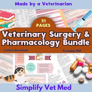 Kombination Veterinär Chirurgisch und Pharmakologie Bundles für Vet Techs, Vet Nurses und Veterinär Studenten