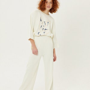 Women trousers, wide leg Culotte Trousers, women&#39;s pants, knitted bottoms, everyday outfit, casual pants, cozy waistband trousers