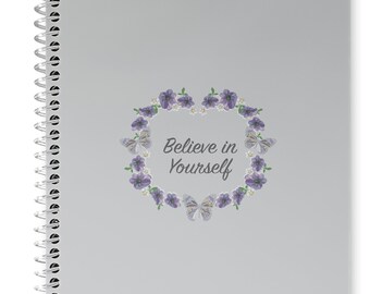 Floral Hardcover Spiral Notebook: College Ruled Journal, 200 Lined Pages