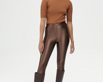 Leggings elásticos, ajustados y brillantes para mujer, ropa interior de mujer para noche, leggings de moda para fiesta