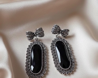 Pendientes de noche clásicos con circonitas para mujer, regalo de San Valentín.