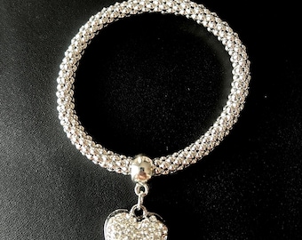 Pulsera con colgante de corazón para mujer, regalo de joyería para ella